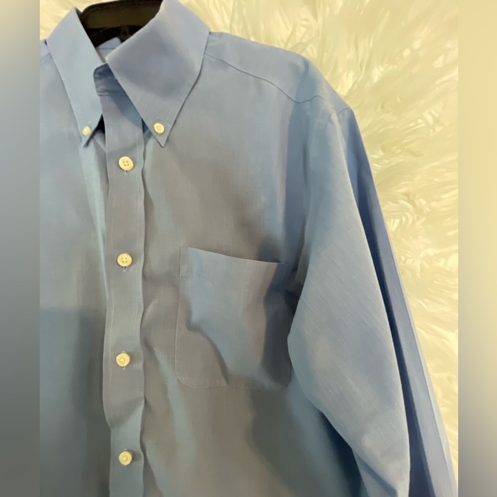 Orvis Men’s Long Sleeve Button Down Solid Blue Dr… - image 4